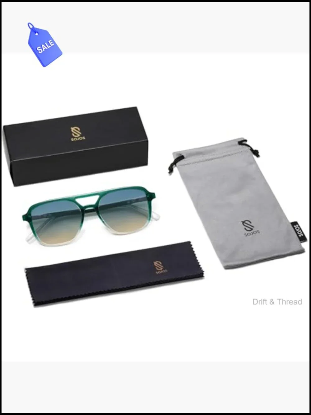 Retro Aviator Sunglasses UV400 Protection Unisex Classic Rectangle Shades
